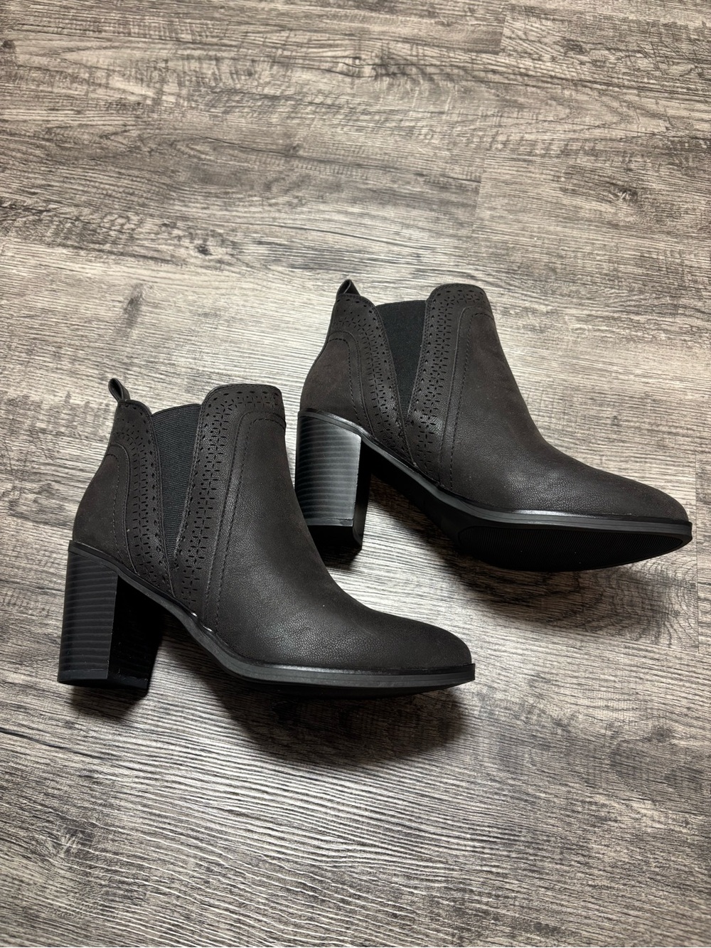 Women's Black Ankle Booties with Block Heel